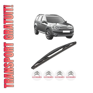 Stergator lamela spate CITROEN C-CROSSER ENTERPRISE (VU_, VV_) din 2009, pentru luneta auto, Valeo Silencio, din cauciuc siliconat rezistent, 4 Stickere Auto CITROEN