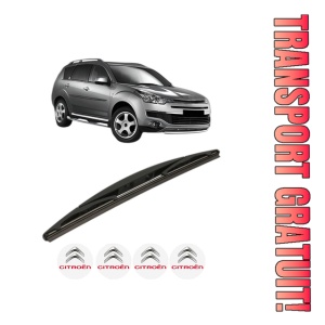 Stergator lamela spate CITROEN C-CROSSER (VU_, VV_) din 2007 - 2012, pentru luneta auto, Bosch Twin, din cauciuc siliconat rezistent, 4 Stickere Auto CITROEN