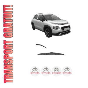 Stergator lamela spate CITROEN C3 AIRCROSS II (2R_, 2C_) din 2017 - 2018, pentru luneta auto, Valeo Silencio, din cauciuc siliconat rezistent, 4 Stickere Auto CITROEN