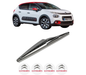 Stergator lamela spate CITROEN C3 III Van (SX_, SY_) din 2016, pentru luneta auto, Bosch Twin, din cauciuc siliconat rezistent, 4 Stickere Auto CITROEN v28936