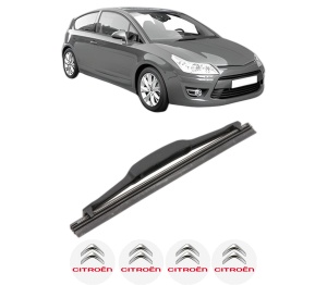 Stergator lamela spate CITROEN C4 Coupe (LA_) din 2004 - 2011, pentru luneta auto, Valeo Silencio, din cauciuc siliconat rezistent, 4 Stickere Auto CITROEN v18994