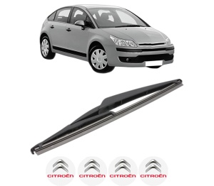 Stergator lamela spate CITROEN C4 I (LC_) din 2004 - 2012, pentru luneta auto, Valeo Silencio, din cauciuc siliconat rezistent, 4 Stickere Auto CITROEN v18394