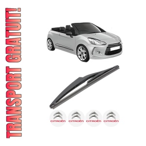 Stergator lamela spate CITROEN DS3 Convertible din 2013 - 2015, pentru luneta auto, Valeo Silencio, din cauciuc siliconat rezistent, 4 Stickere Auto CITROEN