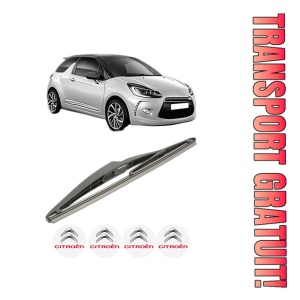 Stergator lamela spate CITROEN DS3 (SA_) din 2009 - 2015, pentru luneta auto, Bosch Twin, din cauciuc siliconat rezistent, 4 Stickere Auto CITROEN