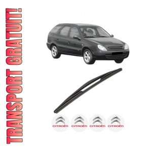 Stergator lamela spate CITROEN XSARA Break (N2) din 1997 - 2005, pentru luneta auto, Valeo Silencio, din cauciuc siliconat rezistent, 4 Stickere Auto CITROEN