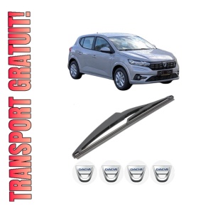 Stergator lamela spate DACIA SANDERO III din 2021, pentru luneta auto, Valeo Silencio, din cauciuc siliconat rezistent, 4 Stickere Auto DACIA