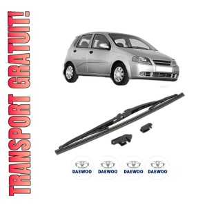 Stergator lamela spate DAEWOO KALOS (KLAS) din 2002, pentru luneta auto, Valeo Silencio, din cauciuc siliconat rezistent, 4 Stickere Auto DAEWOO