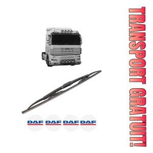 Stergator lamela spate DAF XF 95 din 2002 - 2006, pentru luneta auto, Bosch Twin, din cauciuc siliconat rezistent, 4 Stickere Auto DAF