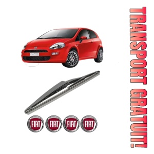 Stergator lamela spate FIAT PUNTO EVO Hatchback Van (199_) din 2009 - 2012, pentru luneta auto, Bosch Twin, din cauciuc siliconat rezistent, 4 Stickere Auto FIAT