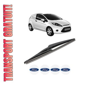 Stergator lamela spate FORD FIESTA VI Van din 2008 - 2017, pentru luneta auto, Valeo Silencio, din cauciuc siliconat rezistent, 4 Stickere Auto FORD - Img 1