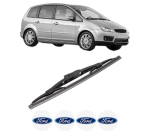 Stergator lamela spate FORD FOCUS C-MAX (DM2) din 2003 - 2007, pentru luneta auto, Bosch Twin, din cauciuc siliconat rezistent, 4 Stickere Auto FORD v23539