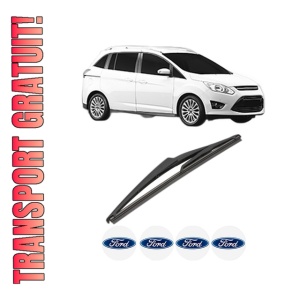 Stergator lamela spate FORD GRAND C-MAX Van din 2010 - 2019, pentru luneta auto, Valeo Silencio, din cauciuc siliconat rezistent, 4 Stickere Auto FORD