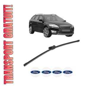 Stergator lamela spate FORD MONDEO IV (BA7) din 2007 - 2015, pentru luneta auto, Valeo Silencio Xtrm, din cauciuc siliconat rezistent, 4 Stickere Auto FORD
