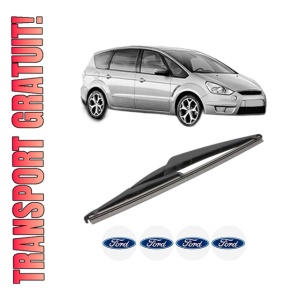 Stergator lamela spate FORD S-MAX (WA6) din 2006 - 2014, pentru luneta auto, Valeo Silencio, din cauciuc siliconat rezistent, 4 Stickere Auto FORD