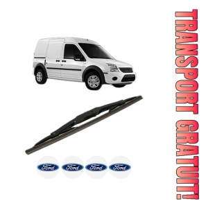 Stergator lamela spate FORD TRANSIT CONNECT (P65_, P70_, P80_) din 2002 - 2013, pentru luneta auto, Bosch Twin, din cauciuc siliconat rezistent, 4 Stickere Auto FORD