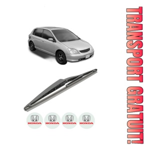 Stergator lamela spate HONDA CIVIC VII Hatchback (EU, EP, EV) din 2000 - 2005, pentru luneta auto, Bosch Twin, din cauciuc siliconat rezistent, 4 Stickere Auto HONDA