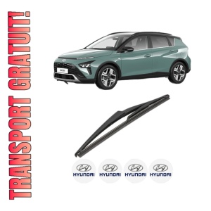 Stergator lamela spate HYUNDAI BAYON (BC3) din 2021, pentru luneta auto, Valeo Silencio, din cauciuc siliconat rezistent, 4 Stickere Auto HYUNDAI