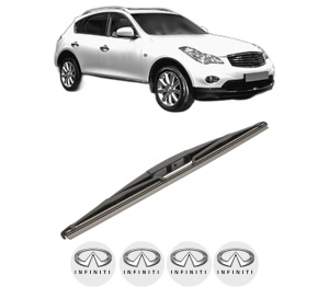 Stergator lamela spate INFINITI QX50 I din 2013, pentru luneta auto, Valeo Silencio, din cauciuc siliconat rezistent, 4 Stickere Auto INFINITI v18694