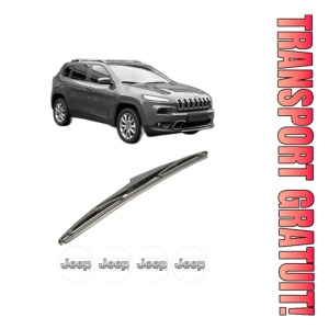 Stergator lamela spate JEEP CHEROKEE (KL) din 2013 - 2018, pentru luneta auto, Bosch Twin, din cauciuc siliconat rezistent, 4 Stickere Auto JEEP