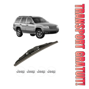 Stergator lamela spate JEEP GRAND CHEROKEE II (WJ, WG) din 1998 - 2005, pentru luneta auto, Bosch Twin, din cauciuc siliconat rezistent, 4 Stickere Auto JEEP