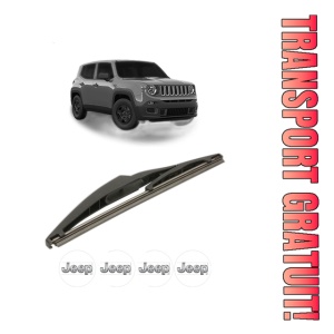 Stergator lamela spate JEEP RENEGADE VAN (BU, B1) din 2014 - 2018, pentru luneta auto, Bosch Twin, din cauciuc siliconat rezistent, 4 Stickere Auto JEEP