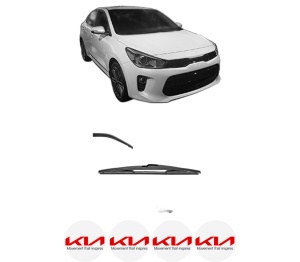 Stergator lamela spate KIA RIO IV Hatchback Van (YB, SC, FB) din 2017, pentru luneta auto, Valeo Silencio, din cauciuc siliconat rezistent, 4 Stickere Auto KIA v16054