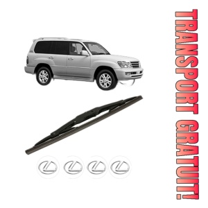 Stergator lamela spate LEXUS LX (UZJ100) din 1998 - 2008, pentru luneta auto, Bosch Twin, din cauciuc siliconat rezistent, 4 Stickere Auto LEXUS