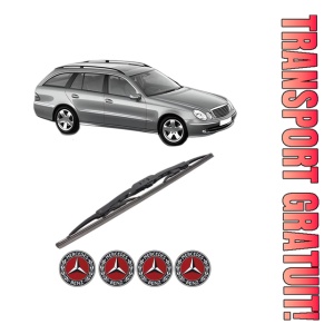 Stergator lamela spate MERCEDES-BENZ E-CLASS T-Model (S211) din 2003 - 2009, pentru luneta auto, Bosch Twin, din cauciuc siliconat rezistent, 4 Stickere Auto MERCEDES-BENZ