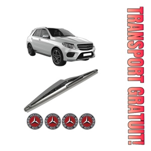 Stergator lamela spate MERCEDES-BENZ GLE (W166) din 2015 - 2018, pentru luneta auto, Bosch Twin, din cauciuc siliconat rezistent, 4 Stickere Auto MERCEDES-BENZ