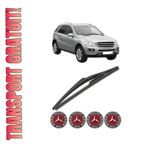 Stergator lamela spate MERCEDES-BENZ M-CLASS (W164) din 2005 - 2011, pentru luneta auto, Valeo Silencio, din cauciuc siliconat rezistent, 4 Stickere Auto MERCEDES-BENZ