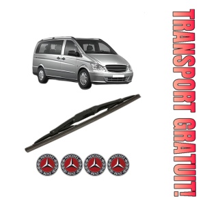 Stergator lamela spate MERCEDES-BENZ VITO Bus (W639) din 2003 - 2014, pentru luneta auto, Bosch Twin, din cauciuc siliconat rezistent, 4 Stickere Auto MERCEDES-BENZ