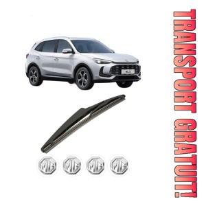 Stergator lamela spate MG ZS SUV (AZS1) din 2017, pentru luneta auto, Bosch Twin, din cauciuc siliconat rezistent, 4 Stickere Auto MG