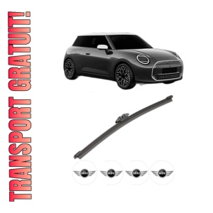 Stergator lamela spate MINI MINI (F66, F65) din 2024, pentru luneta auto, Valeo Silencio, din cauciuc siliconat rezistent, 4 Stickere Auto MINI