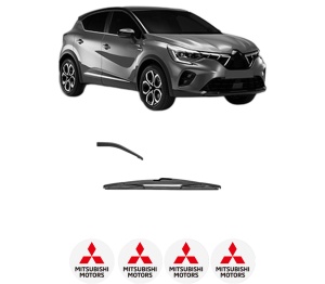 Stergator lamela spate MITSUBISHI ASX (VSX_, VSE_) din 2023, pentru luneta auto, Valeo Silencio, din cauciuc siliconat rezistent, 4 Stickere Auto MITSUBISHI v16414