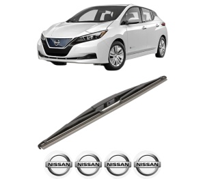 Stergator lamela spate NISSAN LEAF (ZE1) din 2017, pentru luneta auto, Valeo Silencio, din cauciuc siliconat rezistent, 4 Stickere Auto NISSAN v18634