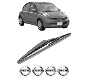 Stergator lamela spate NISSAN MICRA III (K12) din 2002 - 2010, pentru luneta auto, Bosch Twin, din cauciuc siliconat rezistent, 4 Stickere Auto NISSAN v28636