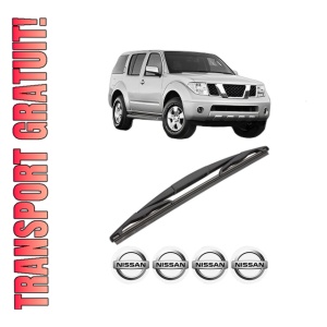 Stergator lamela spate NISSAN PATHFINDER III (R51) din 2005 - 2010, pentru luneta auto, Valeo Silencio, din cauciuc siliconat rezistent, 4 Stickere Auto NISSAN