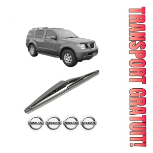Stergator lamela spate NISSAN PATHFINDER IV (R52) din 2013, pentru luneta auto, Bosch Twin, din cauciuc siliconat rezistent, 4 Stickere Auto NISSAN