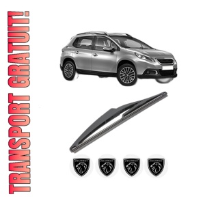 Stergator lamela spate PEUGEOT 2008 I (CU_) din 2013 - 2019, pentru luneta auto, Valeo Silencio, din cauciuc siliconat rezistent, 4 Stickere Auto PEUGEOT