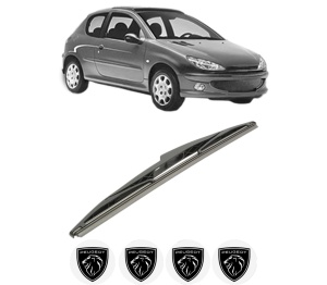 Stergator lamela spate PEUGEOT 206 Hatchback (2A/C) din 1998 - 2012, pentru luneta auto, Bosch Twin, din cauciuc siliconat rezistent, 4 Stickere Auto PEUGEOT v28033
