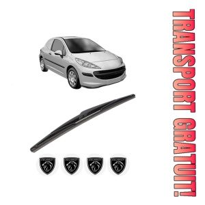 Stergator lamela spate PEUGEOT 207 Hatchback Van (WA_, WC_) din 2007 - 2012, pentru luneta auto, Bosch Twin, din cauciuc siliconat rezistent, 4 Stickere Auto PEUGEOT
