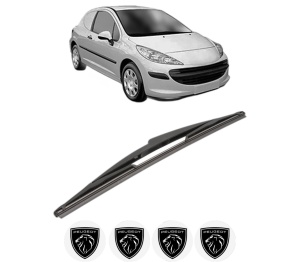 Stergator lamela spate PEUGEOT 207 Hatchback Van (WA_, WC_) din 2007 - 2012, pentru luneta auto, Valeo Silencio, din cauciuc siliconat rezistent, 4 Stickere Auto PEUGEOT v18934