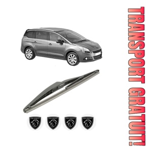 Stergator lamela spate PEUGEOT 5008 (0U_, 0E_) din 2009 - 2017, pentru luneta auto, Bosch Twin, din cauciuc siliconat rezistent, 4 Stickere Auto PEUGEOT