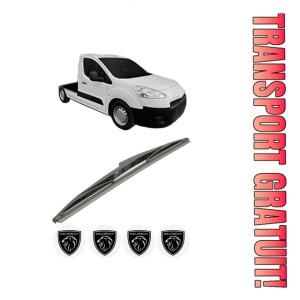 Stergator lamela spate PEUGEOT PARTNER Platform/Chassis din 1997 - 2008, pentru luneta auto, Bosch Twin, din cauciuc siliconat rezistent, 4 Stickere Auto PEUGEOT