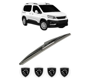 Stergator lamela spate PEUGEOT RIFTER din 2018 - 2023, pentru luneta auto, Bosch Twin, din cauciuc siliconat rezistent, 4 Stickere Auto PEUGEOT v27889