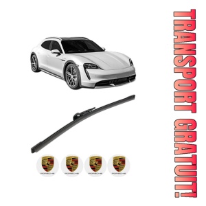Stergator lamela spate PORSCHE TAYCAN Cross Turismo (Y1B) din 2020 - 2023, pentru luneta auto, Bosch Aerotwin, din cauciuc siliconat rezistent, 4 Stickere Auto PORSCHE