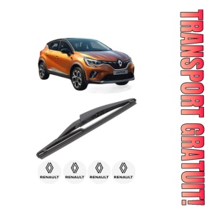 Stergator lamela spate RENAULT CAPTUR II (HF_) din 2020, pentru luneta auto, Bosch Twin, din cauciuc siliconat rezistent, 4 Stickere Auto RENAULT