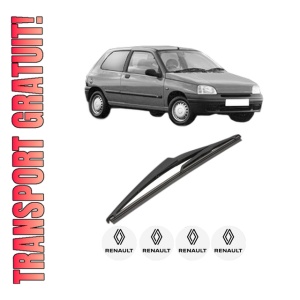 Stergator lamela spate RENAULT CLIO II Hatchback Van (SB0/1/2_) din 1998 - 2010, pentru luneta auto, Valeo Silencio, din cauciuc siliconat rezistent, 4 Stickere Auto RENAULT