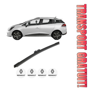 Stergator lamela spate RENAULT CLIO IV Estate Van (KH_) din 2014 - 2021, pentru luneta auto, Bosch Aerotwin, din cauciuc siliconat rezistent, 4 Stickere Auto RENAULT