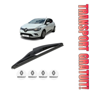 Stergator lamela spate RENAULT CLIO V (B7_) din 2019, pentru luneta auto, Bosch Twin, din cauciuc siliconat rezistent, 4 Stickere Auto RENAULT